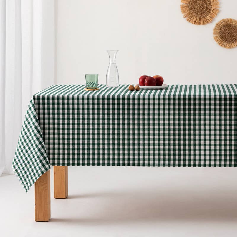 Rutig Duk Avtorkningsbar Grön 140x240 cm
