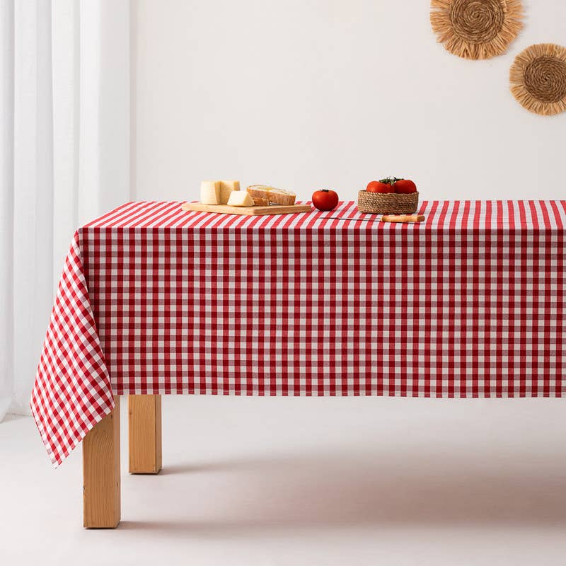 Rutig Duk Avtorkningsbar Röd140x240 cm