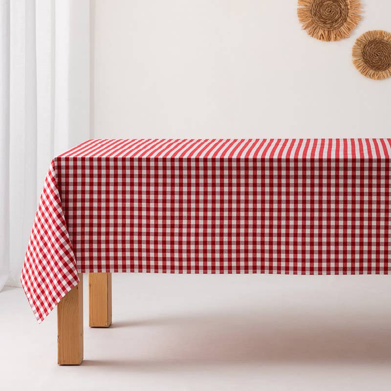 Rutig Duk Avtorkningsbar Röd140x240 cm