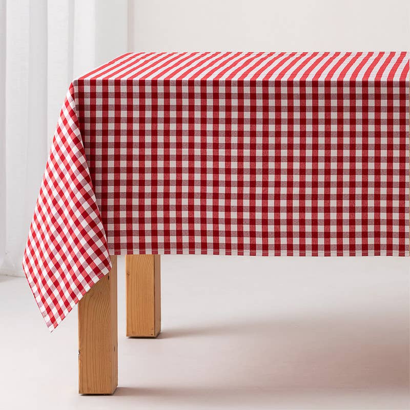 Rutig Duk Avtorkningsbar Röd140x240 cm